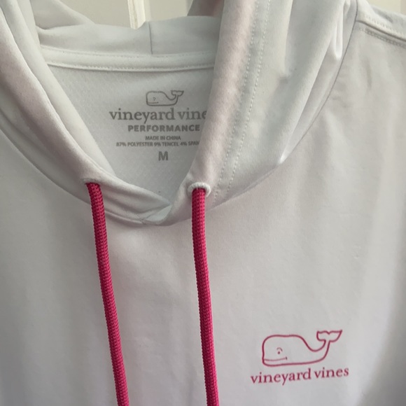 Vineyard Vines White Sport Hoodie with Pink - Picture 4 of 4